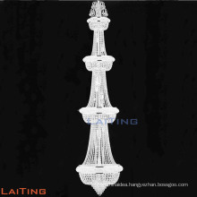 Long crystal chandelier for high ceiling lighting 92109